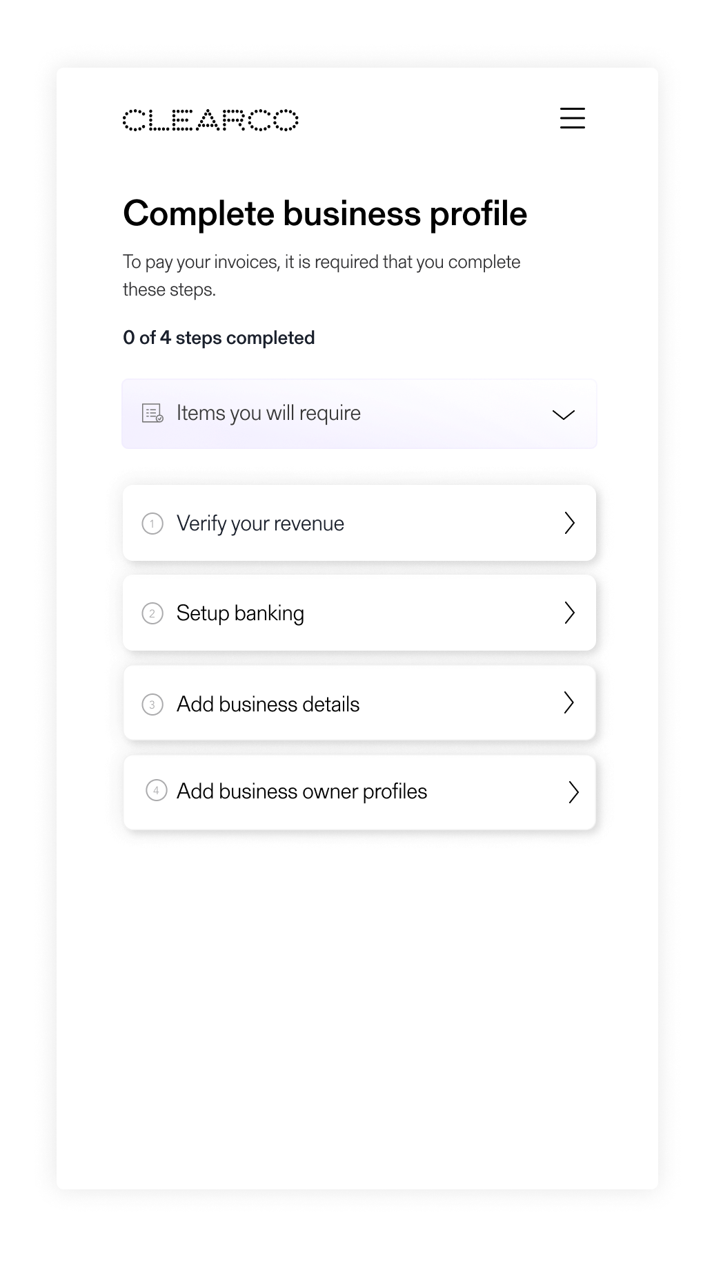 A2 Clear Payments Sign Up